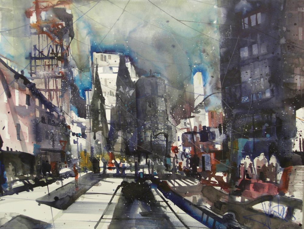 Berlin, Tauentzienstr., Watercolor 56/76 cm, Andreas Mattern,2016
