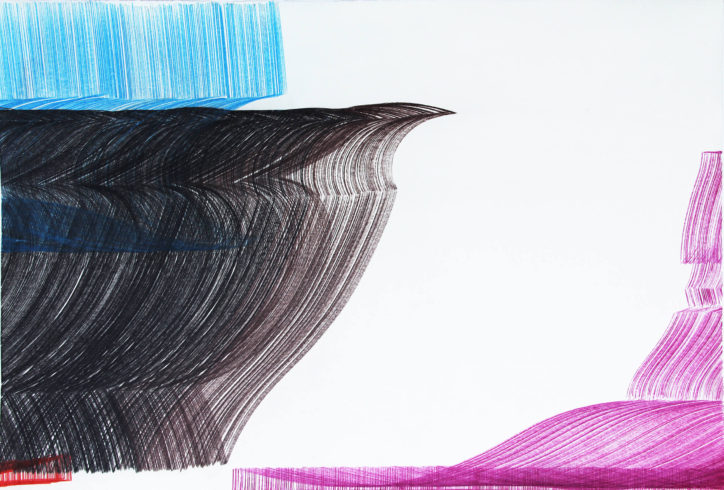 Kantenzeichnung 201503, 2015, Buntstift, 60 x 89,5 cm