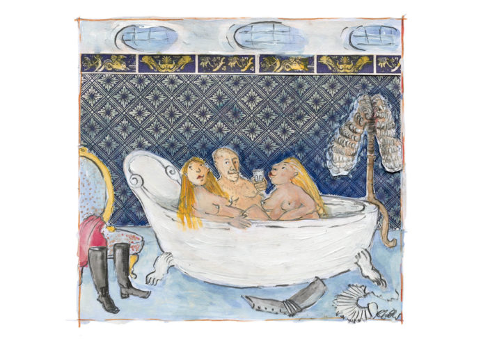 Max Emanuel oben ohne, Mischtechnik, 50 x 60 cm, Foto: Rosemarie Zacher