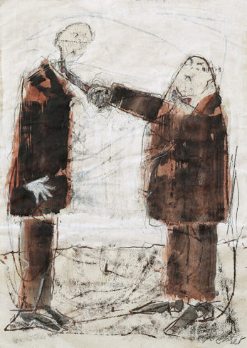 Schlawittel, Monotypie, überarbeitet, 70 x 50 cm, Foto: Rosemarie Zacher