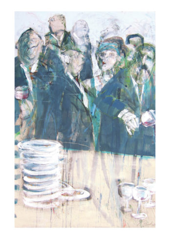 Sind S/sie dabei?, Acryl auf Leinwand, 120 x 80 cm, Foto: Rosemarie Zacher