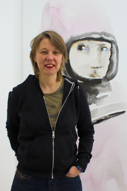 Kerstin Drechsel in der Galerie September, Berlin 2013 Foto: Matthias Reichelt
