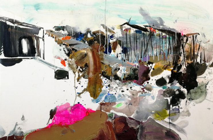 Watt, 2018, Öl und Acryl auf Leinwand, 80 x 120 cm © VG Bild-Kunst, Bonn 2018/ Stephanie Abben, Foto: Stephanie Abben