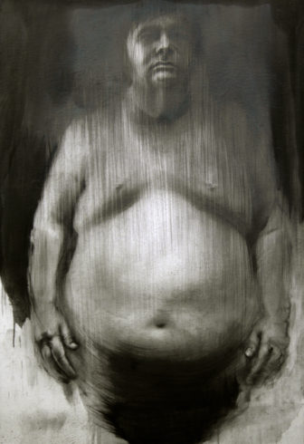 Akt 33, 2019, Grafit, Bleistift, 160 x 110 cm © und Foto: Piotr Sonnewend