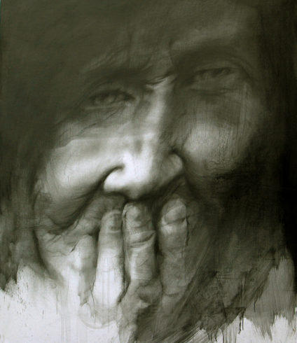 Porträt 1, 2019, Bleistift, Grafit, 145 x 100 cm © und Foto: Piotr Sonnewend