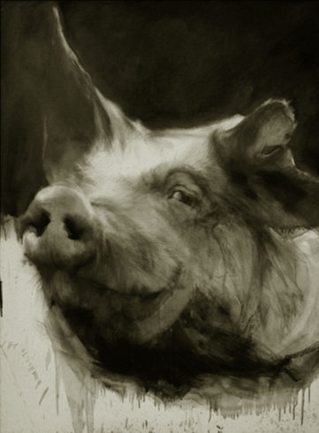 Porträt M 4, 2018, Grafit, Bleistift, 145 x 100 cm © und Foto: Piotr Sonnewend