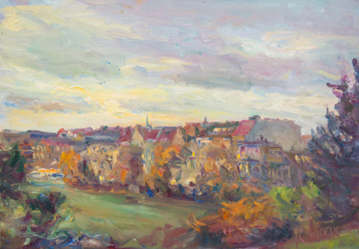 Spätherbst, Kreuzberg, 2017, Öl auf Leinwand, 70 x 100 cm © VG Bild-Kunst, Bonn 2020/ André Krigar, Foto: André Krigar