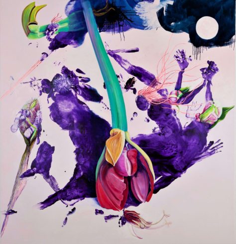 Sleepwalker, 2016, Acryl, Öl auf Leinwand, 210 x 200 cm VG Bild-Kunst, Bonn 2020 / Stephanie Pech, Foto: Eric Lichtenscheid