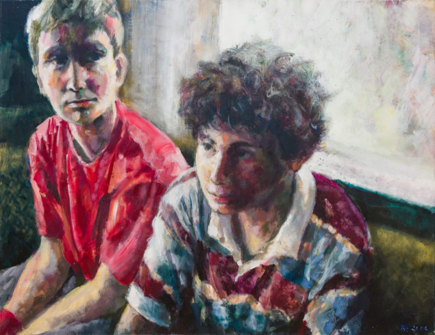 Freunde, Acrylfarbe auf Leinwand, 100 x 130 cm, 2006
