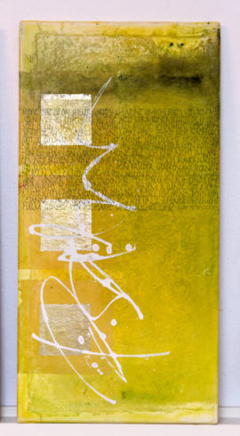 „Psalm“ 30 x 60 cm, Collage mit handgeschöpften Papieren, Acrylmischtechnik auf Leinwand, 2013