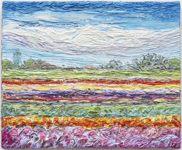 Tulpenfeld, 2017, Öl auf Leinwand, 45 x 55 cm © VG Bild-Kunst, Bonn 2021/ Ansgar Skiba, Foto: Ben Hermanni
