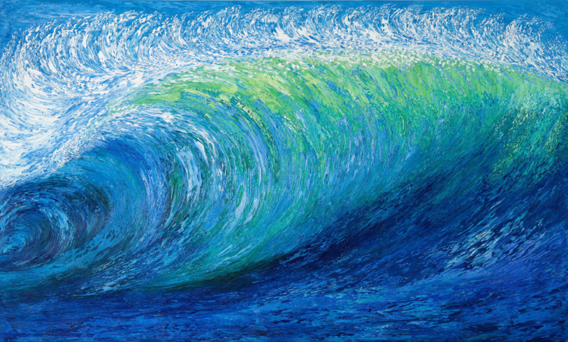 Welle, 2003, Öl auf Leinwand, 180 x 300 cm – Sammlung Kunstmuseum Gelsenkirchen © VG Bild-Kunst, Bonn 2021 / Ansgar Skiba, Foto: VG Bild-Kunst, Bonn 2021/ Olaf Bergmann