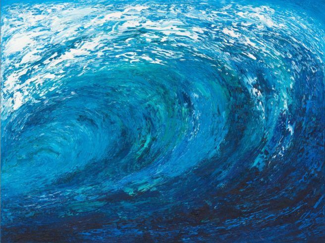 Welle, 2000, Öl auf Leinwand, 180 x 240 cm – Besitz des Künstlers © VG Bild-Kunst, Bonn 2021 / Ansgar Skiba, Foto: VG Bild-Kunst, Bonn 2021/ Olaf Bergmann