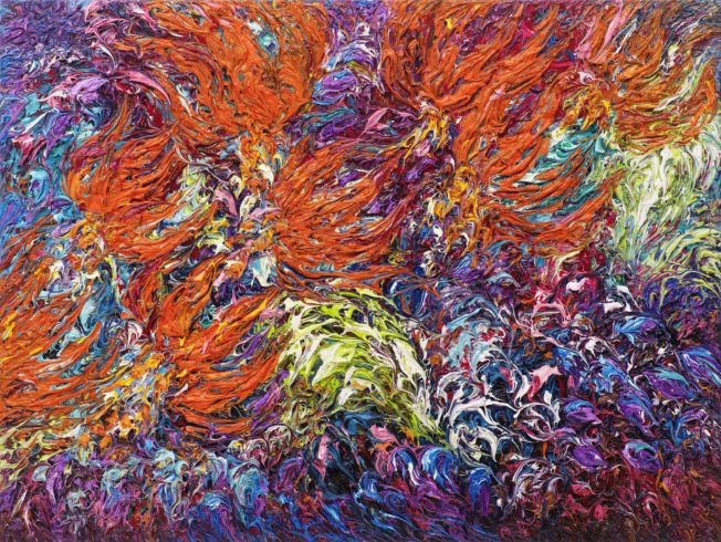 Feuerlilien, 2014, Öl auf Leinwand, 90 x 120 cm © VG Bild-Kunst, Bonn 2021/ Ansgar Skiba, Foto: VG Bild-Kunst, Bonn 2021/ Olaf Bergmann