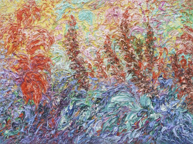Sommergarten, 2015, Öl auf Leinwand, 90 x 120 cm © VG Bild-Kunst, Bonn 2021/ Ansgar Skiba, Foto: Ben Hermanni