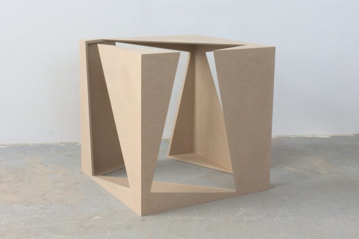 Two Cubes 2, 2011, fibreboard, 50 x 50 x 50 cm Foto: Peter Wackernagel