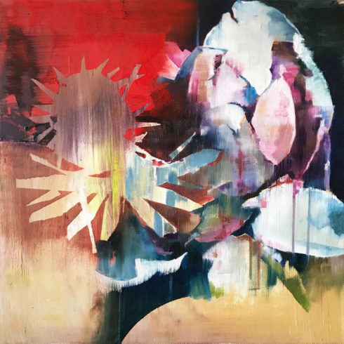 Blüte, 2020, Öl auf Leinwand, 40 x 40 cm © und Foto: Michal Schmidt, courtesy by Eigenheim Weimar/Berlin