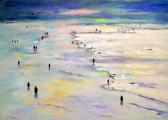 Grenzenlos, 2020, Acryl auf Leinwand, 100 x 140 cm, Privatsammlung © VG Bild-Kunst, Bonn 2021/ Tanja Vetter, Foto: Alexander Horn
