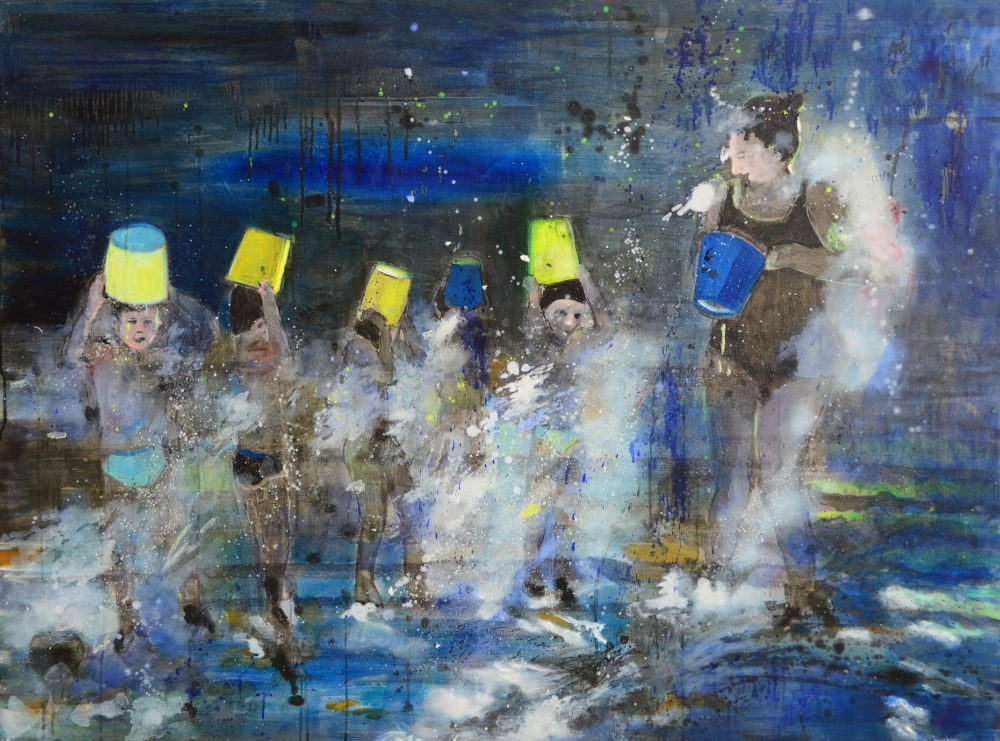 Water Fun II, 2013, Öl auf Leinwand, 90 x 120 cm, Privatsammlung  VG Bild-Kunst, Bonn 2021/ Tanja Vetter, Foto: Alexander Horn