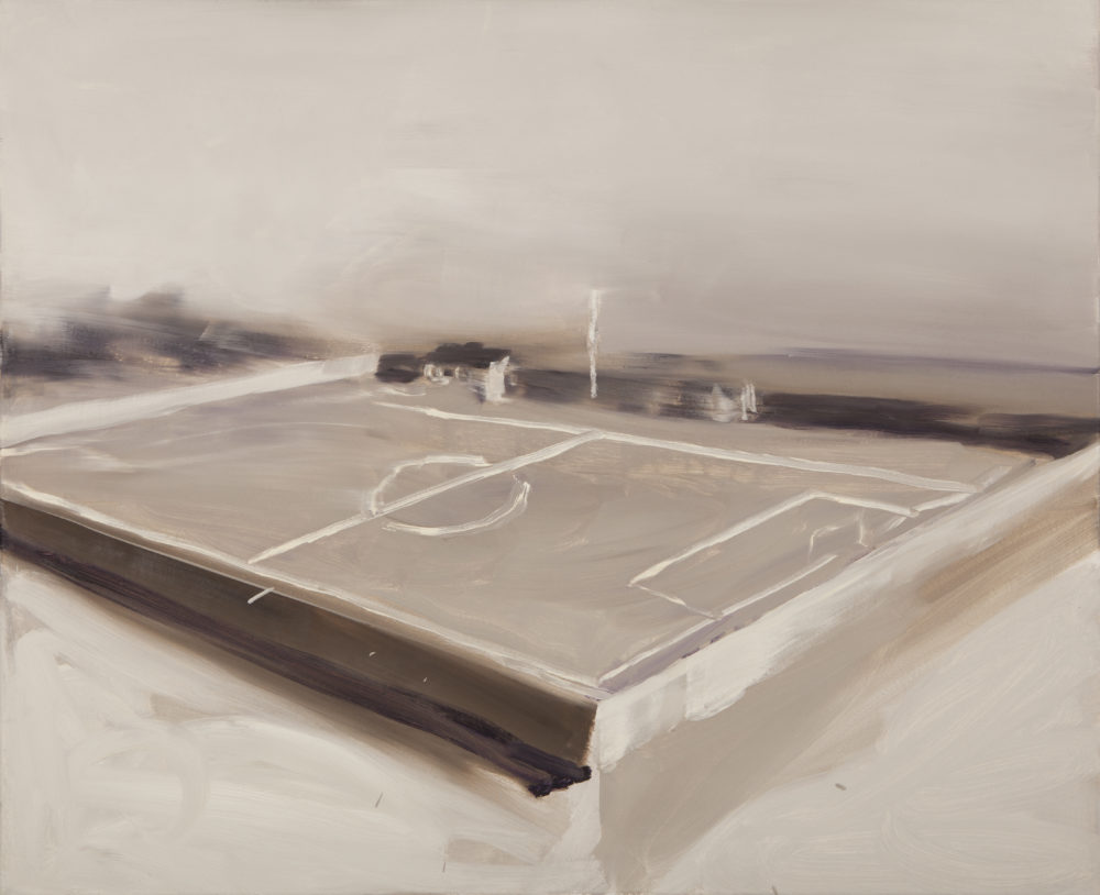 Das Feld, 2013, Öl und Enkaustik auf Leinwand, 65 x 80 cm VG Bild-Kunst, Bonn 2022/ Uta Schotten, Foto: Uta Schotten