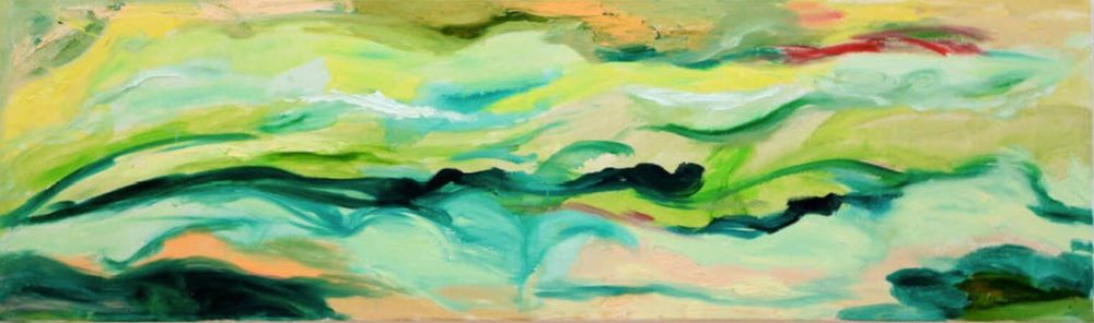 Intuition, 2012, Öl auf Leinwand, 45 x 150 cm, Privatsammlung © Chunqing Huang, Foto: Tom Wolf