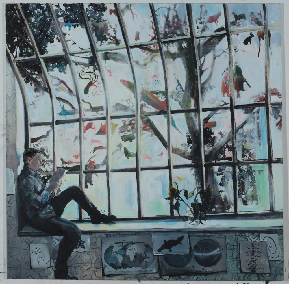 Leben, 2016, Öl uauf Leinwand, 220 x 220 cm © Simone Lucas, Foto: Wendelin Bottländer