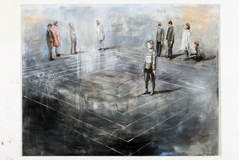 Kosmologhia, 2013, Öl auf Leinwand, 200 x 260 cm © Simone Lucas, Foto: Wendelin Bottländer
