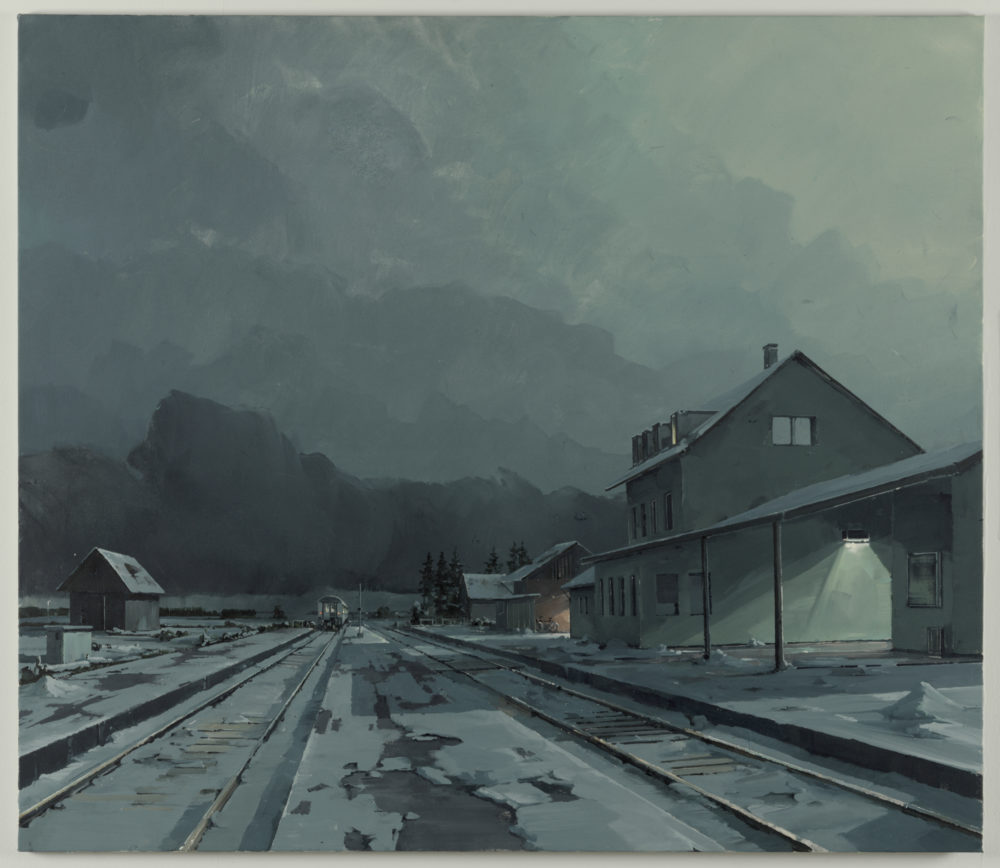 Am Bahnhof, 2020, Acryl auf Leinwand, 130 x 150 cm © Sven Kroner, Foto: Wendelin Bottländer