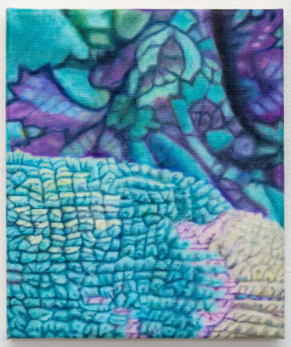 o. T., 2019, 25 x 21 cm, Öl auf Baumwolle