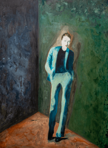o.T. 2018/19, Acrylfarbe und Pigment auf Leinwand, 120 x 90 cm