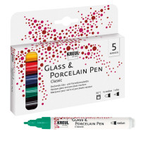 Kreul Glass & Porcelain Pen Classic-Set | 4x medium + 1x fine