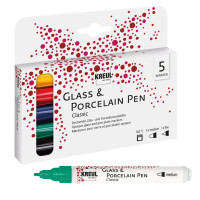 Kreul Glass & Porcelain Pen Classic-Set | 4x medium + 1x fine