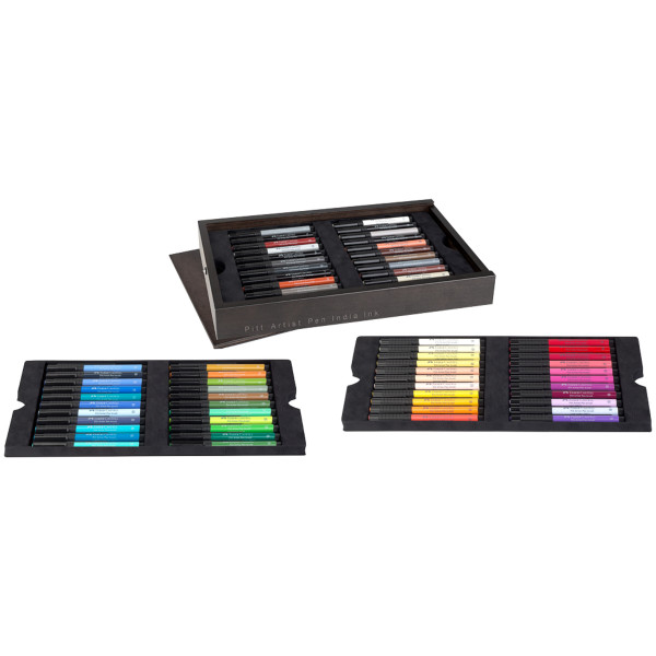 Faber-Castell Pitt Artist Pen Tuschestift-Set, Special Edition im exklusiven Holzkoffer