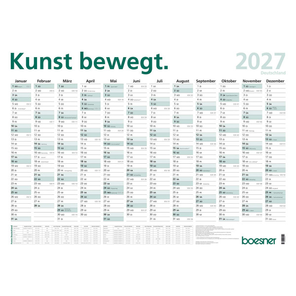 boesner Wandplaner 2027